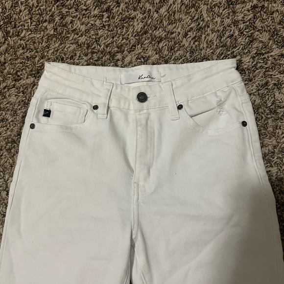 KanCan Women’s White High Waisted Skinny Jeans with Distressed Ankles size 3/25 - Picture 3 of 5